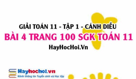 Giải bài 4 trang 100 Toán 11 tập 1 SGK Cánh Diều